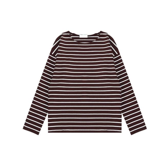 長袖Tシャツ ボーダー柄 レディース Tシャツ 長袖 ハイネック カットソー ゆったり 女性 ボーダー柄Tシャツ レトロ マリンセーラー 卒業式 クールネック 長袖 Tシャツ ボーダー tシャツ ボーダー柄