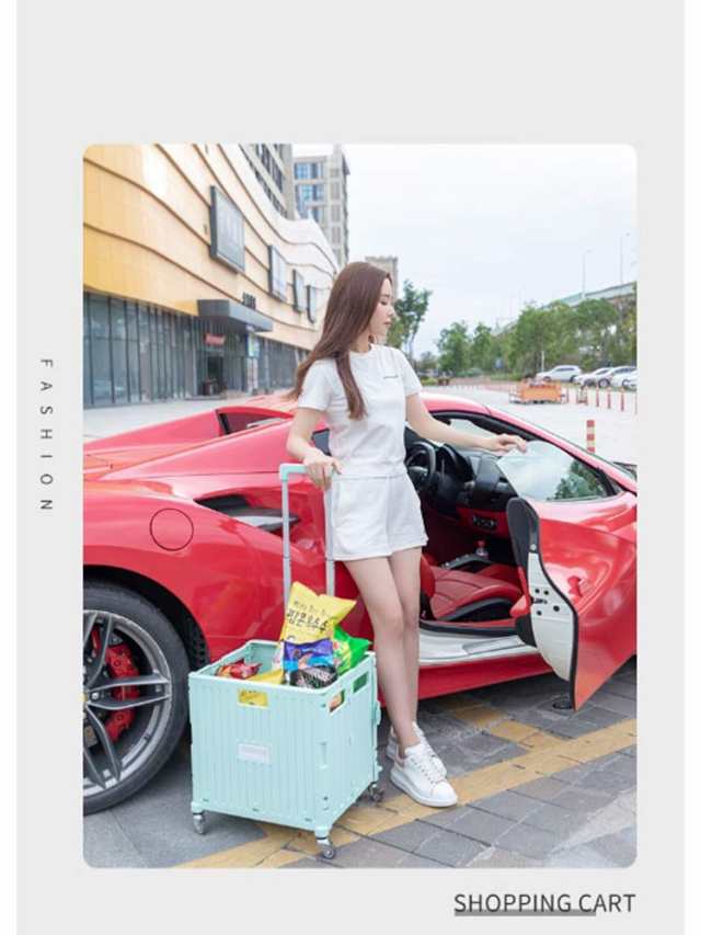 キャリーカート 折りたたみ 軽量 買い物 4輪 8輪 コンテナ カート ショッピングカート 65L 45L 可愛い 買い物カート キャリー 台車 エコバッグ アウトドア キャンプ スポーツ レジャー 運動会 コンパクト 車載 便利 おしゃれ ハンドキャリー 使い便利 送料無料_3