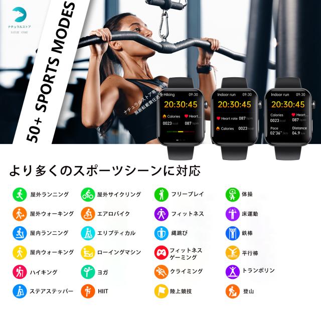 スマートウォッチ 日本製センサー 血圧値測定 心拍 体温測定 血中酸素 皮膚水分分析 2.1インチ 大画面 薄型 健康管理 日本語表示 日本語説明書 歩数計 iPhone/Android対応 リストバンド 腕時計 着信通知 F310_1
