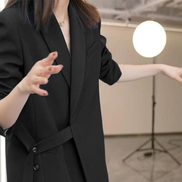 韓国 こなれ感 ワイドパンツ カジュアルスーツ かっこいい ビジネススーツ ダンス 衣装 ゆったり おしゃれ レディース ダンス衣装 パンツスーツ シンプル レトロ ハイウエスト ルーズ きれいめ ラフ ポケット セットアップ テーラードジャケット 上下セ_1