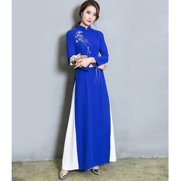 チャイナドレス ベトナム アオザイ ロング ワンピース 長袖 アオザイ チャイナドレス ベトナム アオザイ コスプレ 衣装 コスチューム おの通販はau Pay マーケット 新勢