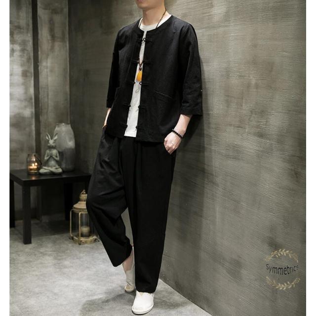 甚平 セットアップ メンズ ジャージ カジュアルセット 部屋着 40代50代 七分袖 トレーナー 綿麻 ロングパンツ スウェット スポーツ 運動の通販はau Pay マーケット 新勢