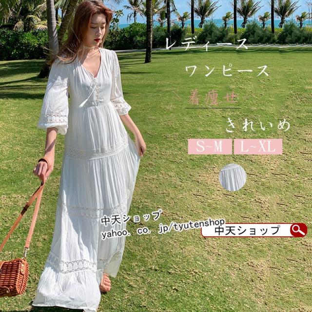 ビーチワンピース マキシワンピース夏 ワンピースレディース代30代40代 着痩せ カジュアル Vネック ドレス サマー リゾート きれいめ の通販はau Pay マーケット 新勢