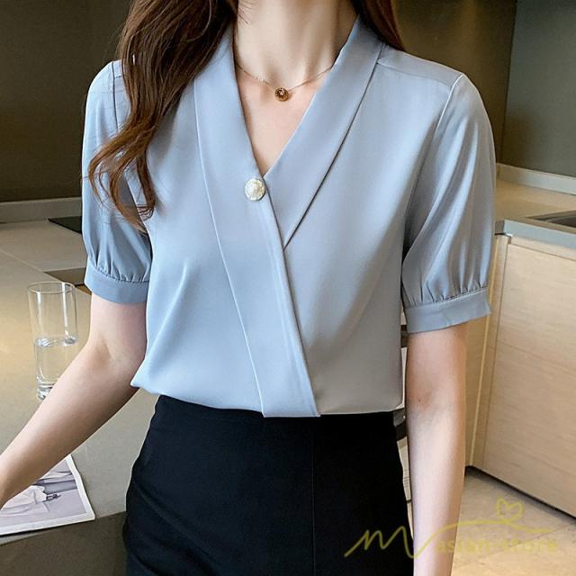 ブラウス レディース 春 春物 春服 トップス シャツ 半袖 ｖネック ブラウス 女性 50代 40代 30代 代 トップス シャツ きれいめ フェミの通販はau Pay マーケット 新勢