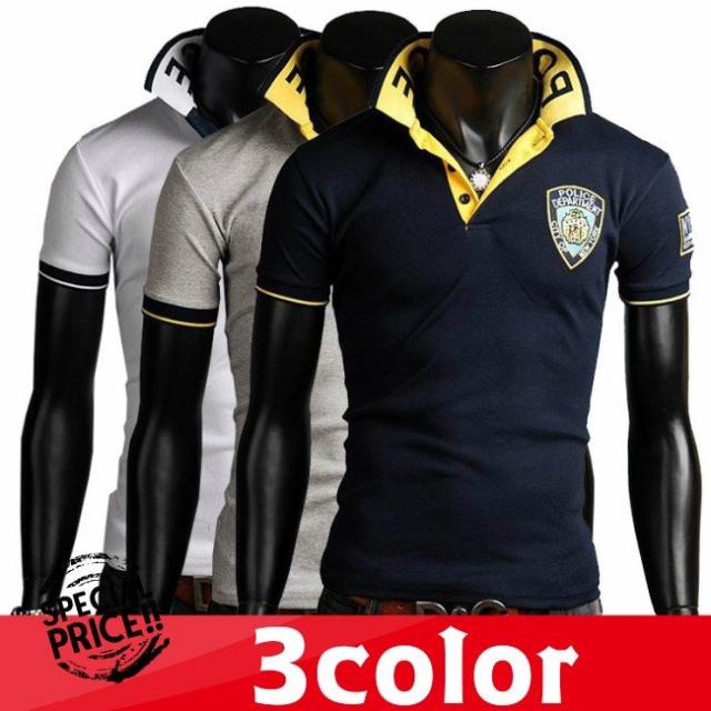 ポロシャツ メンズ 半袖 おしゃれ ゴルフウェア ゴルフ 紺 白 グレー ワッペン 秋の通販はau Pay マーケット 新勢