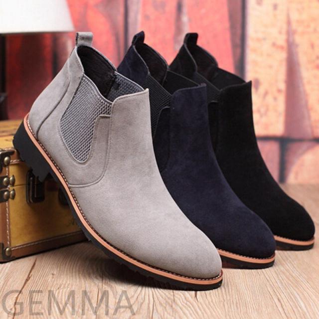 ブーツ メンズ ショートブーツ シューズ サイドゴアブーツ革靴 スエードレザー シューズ カジュアル タンクソール ビジカジシークレッの通販はau Pay マーケット 新勢