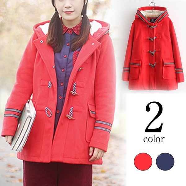 送料無料コート レディース ダッフルコート セーラー風 ダッフルコート 学生 ボア 秋冬 長袖 アウター フード付 バイカラー かわいいダッの通販はau Pay マーケット 吉成商店