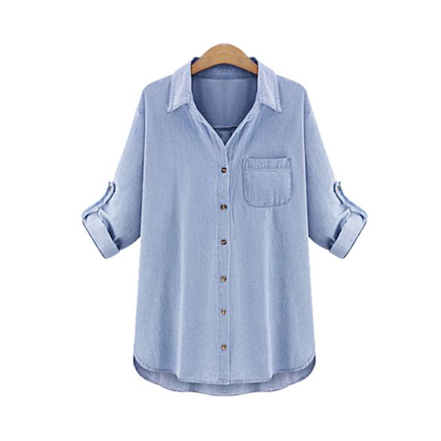 ロールアップデニムシャツ レディース シャツ ブラウス デニムシャツ ロング デニム ロングシャツ オーバーサイズ ゆったり 長の通販はau Pay マーケット 新勢