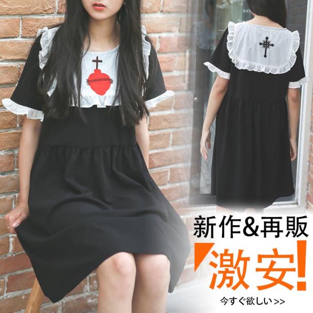 メイド風 ワンピース フレアワンピース フリル ワンピース Aライン ワンピース レディースの通販はau Pay マーケット 吉成商店