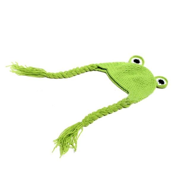 ベビー帽子 ベビーニット帽 ニットキャップ ぼうし ビーニー カエル 蛙 子供用 耳当て付き おさげ付き 三つ編み 可愛い おもの通販はau Pay マーケット 美良