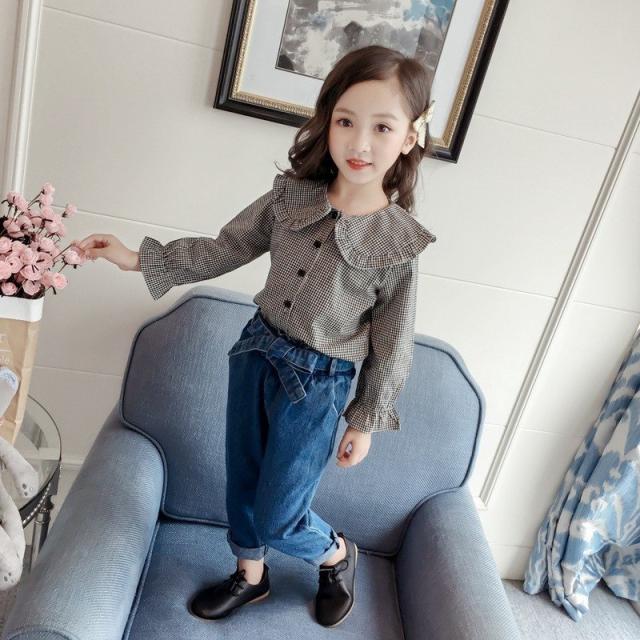 トップス ブラウス シャツ 長袖 デニムパンツ ジーンズ 長ズボン ボトムス 女の子 ガールズ 子供服 フリル袖 フリル襟 丸首の通販はau Pay マーケット 美良