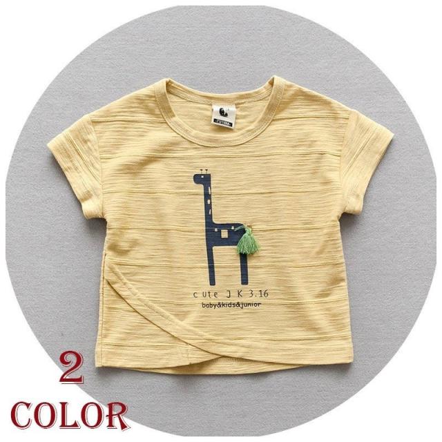 半袖tシャツ プリントtシャツ 夏 トップス 子供服 ベビー服 ベビーウェア 男の子 女の子 男女兼用 キリン柄 フリンジ クルの通販はau Pay マーケット 美良