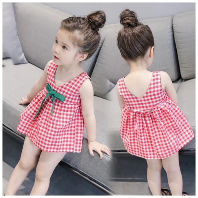 ドレスワンピース 子供服 ガールズ 女の子 子供ドレス キッズドレス 子供ドレス ワンピース ギンガムチェック リボン ノースリの通販はau Pay マーケット 美良