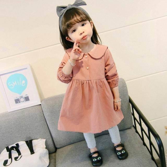 キッズワンピース ワンピース 襟付き 子供服 キッズ服 女の子 膝丈ワンピース 膝丈 ミディアム丈 長袖 丸襟 後ろ襟 猫デザイの通販はau Pay マーケット 美良