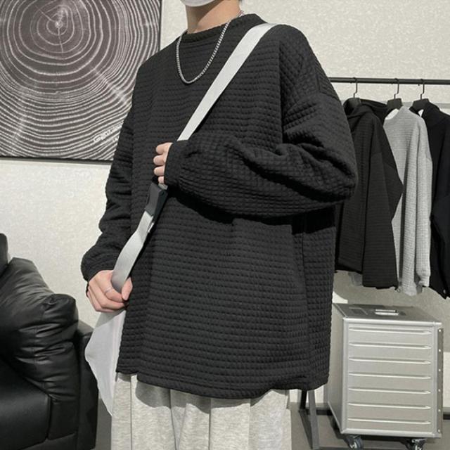 スウェット トップス トレーナー ワッフル メンズ 無地 Bigシルエット オーバーサイズ モダン パーカー Tシャツ カットソー 春服 春秋 の通販はau Pay マーケット 美良