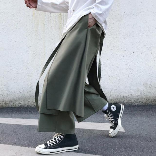 M 5xl ワイドパンツ 重ね着風 ガウチョパンツ メンズ 個性派 ゆったり スカート 変形 大きいサイズ 袴パンツ V系 ストリート系 春新作 春の通販はau Pay マーケット 美良