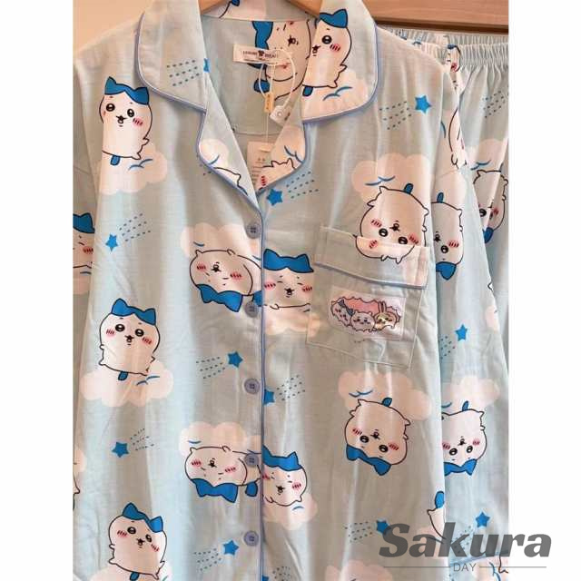ちいかわ パジャマ ちいかわ 着ぐるみ パジャマ パジャマ 前開き 居住服 部屋着 寝間着 長袖 上下セット うさぎ モモンガ  防寒 暖かい 部屋着 肌触り 男女兼用