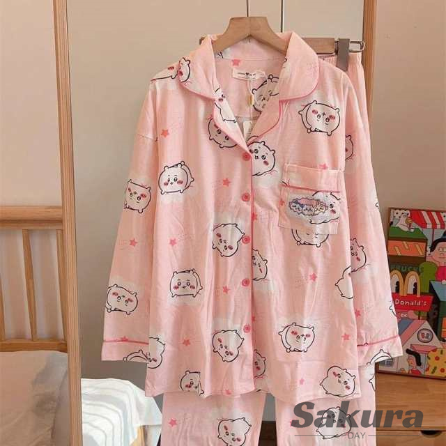 ちいかわ パジャマ ちいかわ 着ぐるみ パジャマ パジャマ 前開き 居住服 部屋着 寝間着 長袖 上下セット うさぎ モモンガ  防寒 暖かい 部屋着 肌触り 男女兼用