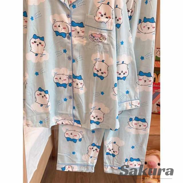 ちいかわ パジャマ ちいかわ 着ぐるみ パジャマ パジャマ 前開き 居住服 部屋着 寝間着 長袖 上下セット うさぎ モモンガ  防寒 暖かい 部屋着 肌触り 男女兼用