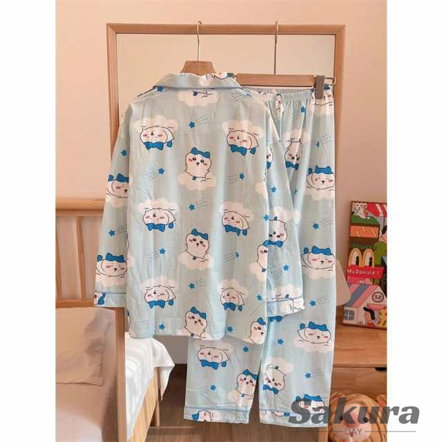 ちいかわ パジャマ ちいかわ 着ぐるみ パジャマ パジャマ 前開き 居住服 部屋着 寝間着 長袖 上下セット うさぎ モモンガ  防寒 暖かい 部屋着 肌触り 男女兼用