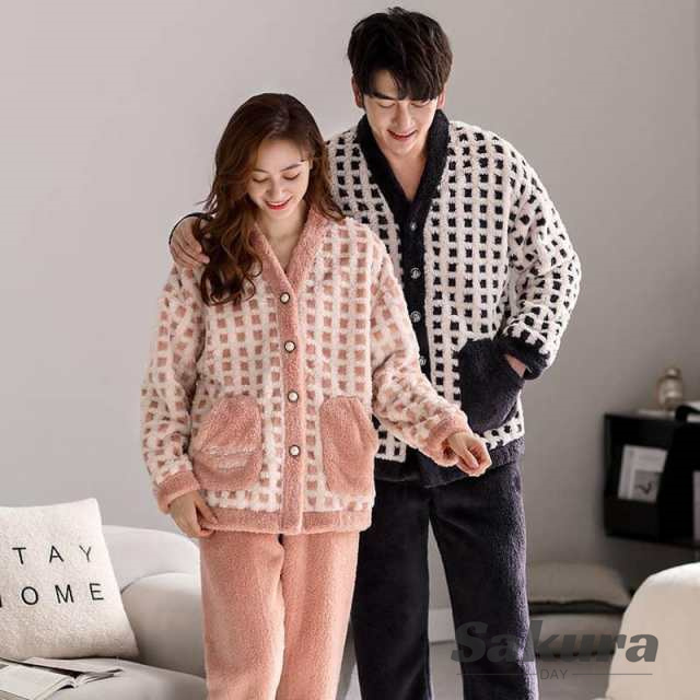 ペア パジャマ ギフト カップル ペア 部屋着 モコモコ パジャマ ペア 冬 ペアパジャマ セット 秋冬 ルームウェア お揃い 長袖 暖かい 結婚祝い プレゼント 前開の通販は