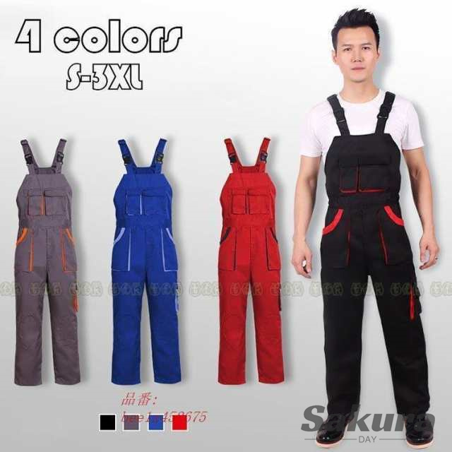 オーバーオール メンズ 配色切り替え ロングパンツ オールインワン サロペット ボ春夏秋 おしゃれ 新作 4色 お洒落 作業服 大きいサイズの通販は 7,997円