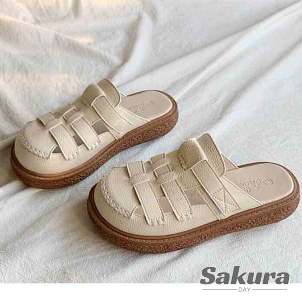 ミュールフラットサンダルレディース大人軽量通気性滑り止め合成皮革歩きやすいコンフォート買い物カジュアル海夏20代30の通販は