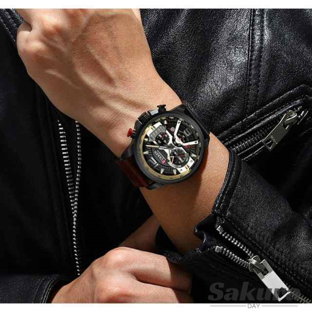 ウォッチ 腕時計 メンズ PUベルト 40代 50代 ビジネス クロノグラフ 防水 おしゃれ 高級 ファッション CURREN 多機能 カレンダー ギフト プレゼントの通販は