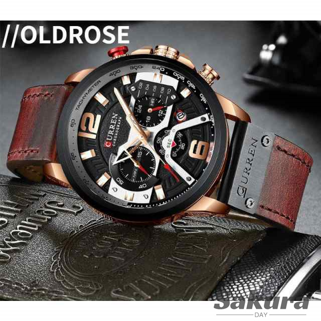 ウォッチ 腕時計 メンズ PUベルト 40代 50代 ビジネス クロノグラフ 防水 おしゃれ 高級 ファッション CURREN 多機能 カレンダー ギフト プレゼントの通販は