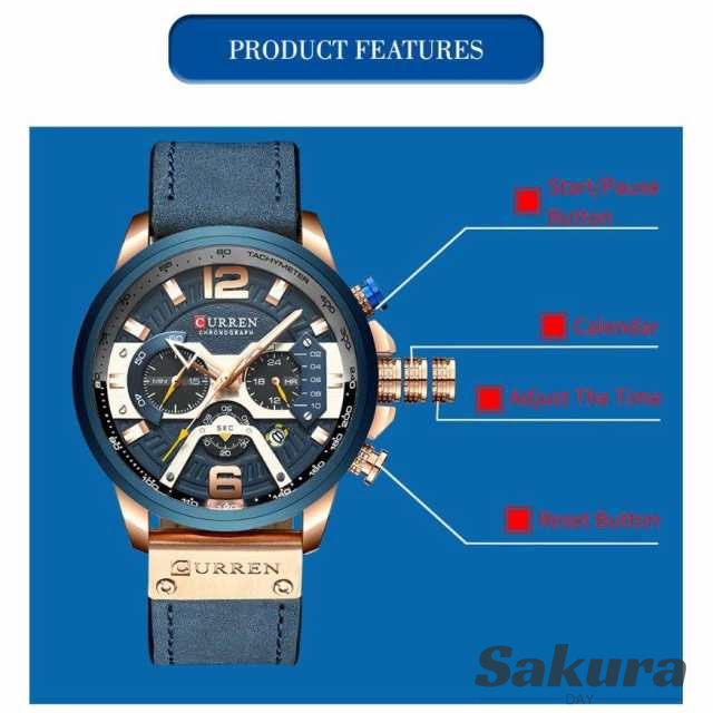 ウォッチ 腕時計 メンズ PUベルト 40代 50代 ビジネス クロノグラフ 防水 おしゃれ 高級 ファッション CURREN 多機能 カレンダー ギフト プレゼントの通販は