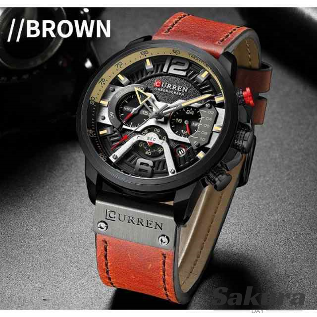 ウォッチ 腕時計 メンズ PUベルト 40代 50代 ビジネス クロノグラフ 防水 おしゃれ 高級 ファッション CURREN 多機能 カレンダー ギフト プレゼントの通販は
