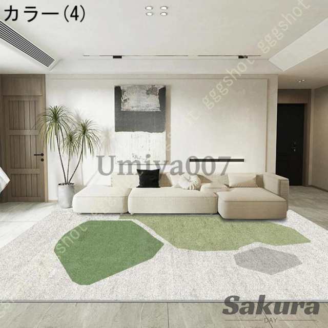 北欧 ラグ 長方形 幾何学 シンプル 清新な 緑のグラデーション モダン センターラグ カーペット 厚手 居間ラグ 絨毯 じゅうたん ジュータン ins風 シックの通販は