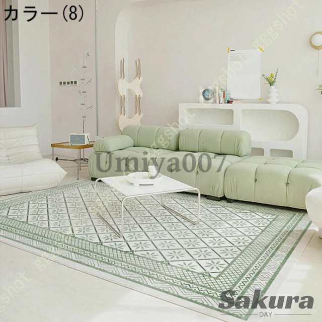 北欧 ラグ 長方形 幾何学 シンプル 清新な 緑のグラデーション モダン センターラグ カーペット 厚手 居間ラグ 絨毯 じゅうたん ジュータン ins風 シックの通販は