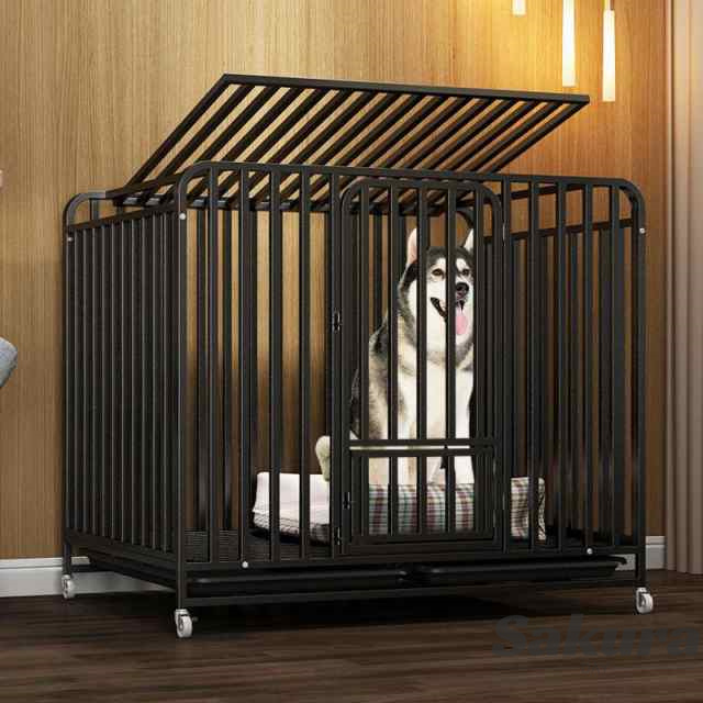 新品 ペットケージ 鉄製 犬檻 犬小屋 ケージ ペットサークル ドッグケージ ペットフェンス 大型 中型犬用 ペット用品 ダブルドア キャスター付きの通販は 14,946円