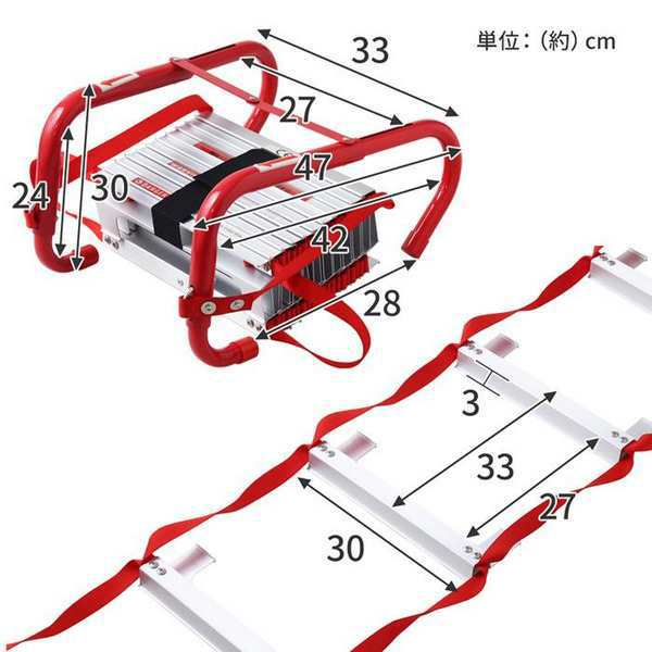 避難はしご 災害用 4m 2階用 7.5m 3階用 つり下げはしご 梯子 避難器具 避難用 折りたたみ はしご ハシゴ 救援はしご コンパクト収納の通販は