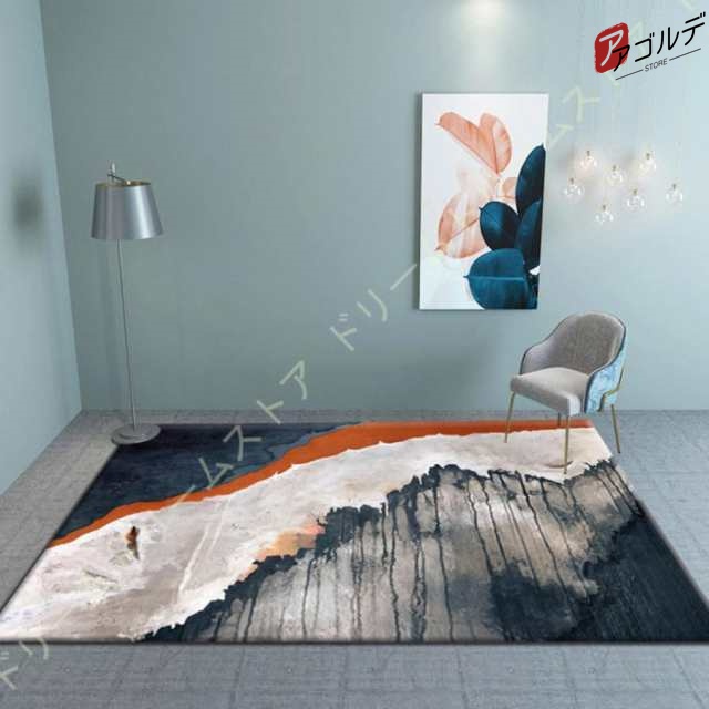 ラグ ラグマット 和風 レトロ インク 柄 幾何学 花模様 長方形 冬用 夏用 16色選べる 洗える 軽量 滑り止め おしゃれ 北欧 かわいい カーの通販は 5,154円