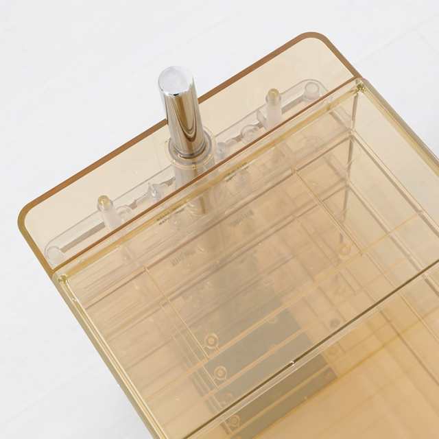 回転式引き出しトロリー 5段 透明 サイドテーブル 収納ラック キャスター付き モダン オフィス 美容室 収納 サイト収納 おしゃれ デザイの通販は