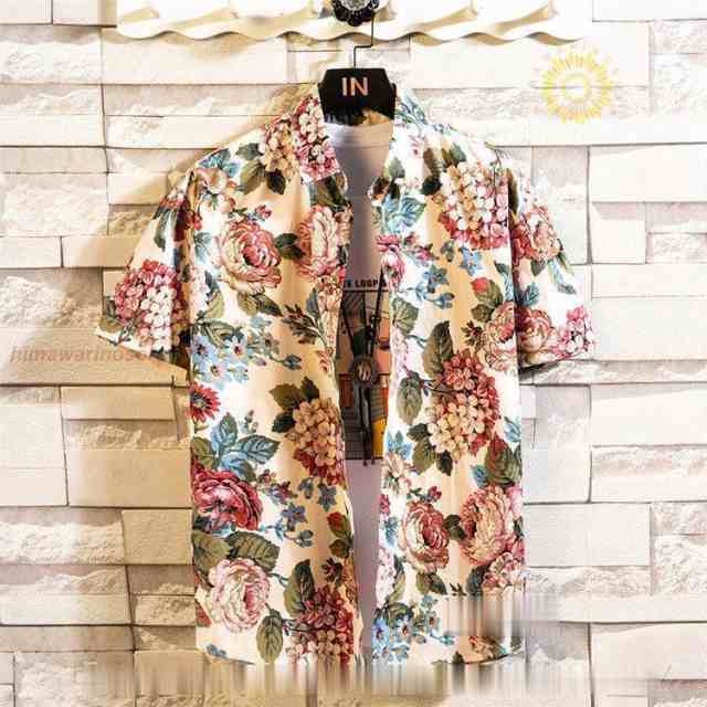アロハシャツ メンズ 半袖シャツ トップス 柄シャツ 花柄 カジュアルシャツ リゾート おしゃれ 夏物 全18色の通販は