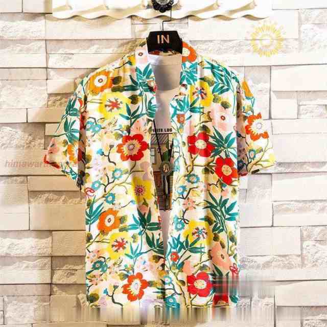 アロハシャツ メンズ 半袖シャツ トップス 柄シャツ 花柄 カジュアルシャツ リゾート おしゃれ 夏物 全18色の通販は