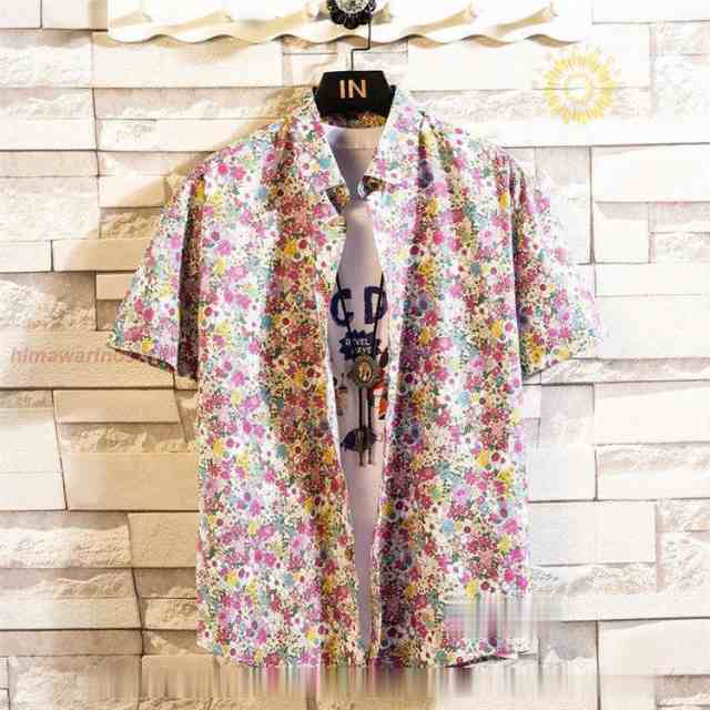 アロハシャツ メンズ 半袖シャツ トップス 柄シャツ 花柄 カジュアルシャツ リゾート おしゃれ 夏物 全18色の通販は