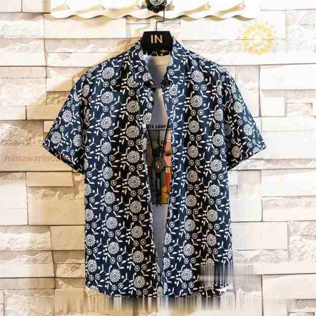 アロハシャツ メンズ 半袖シャツ トップス 柄シャツ 花柄 カジュアルシャツ リゾート おしゃれ 夏物 全18色の通販は