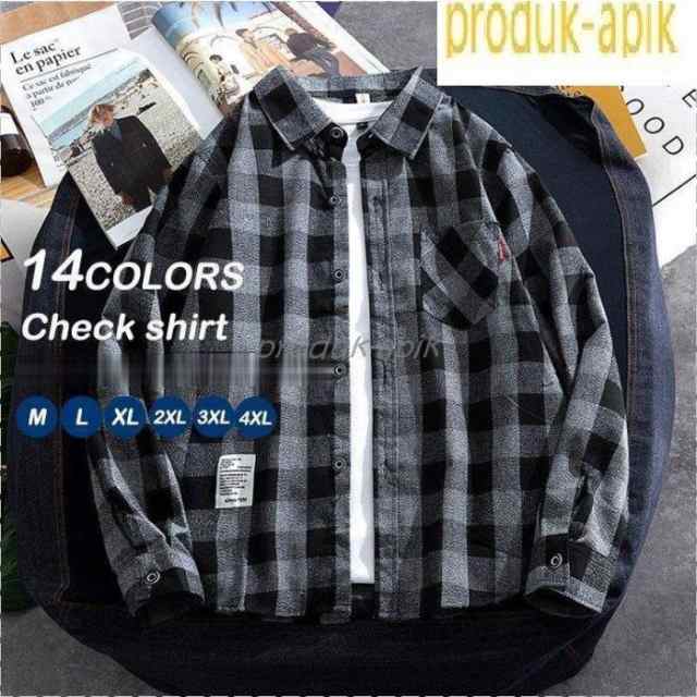 シャツ メンズ 長袖 チェックシャツ オープンカラーシャツ カジュアル チェック柄 大きいサイズ 春 秋の通販は 5,058円