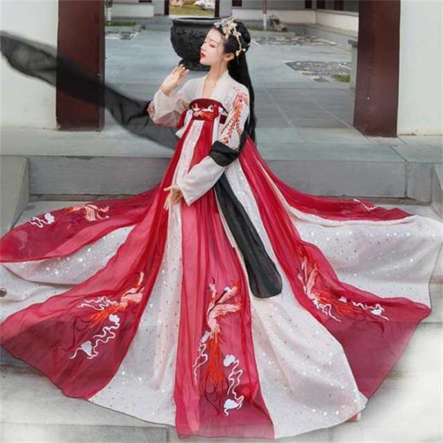 唐装漢服 漢服仙女 中国古風 中華服 漢服 チャイナ服 チャイナドレス ワンピース コスプレ 中国古代衣装 女性 ロングドレス おしゃれ ステージ 撮影 2色入の通販は