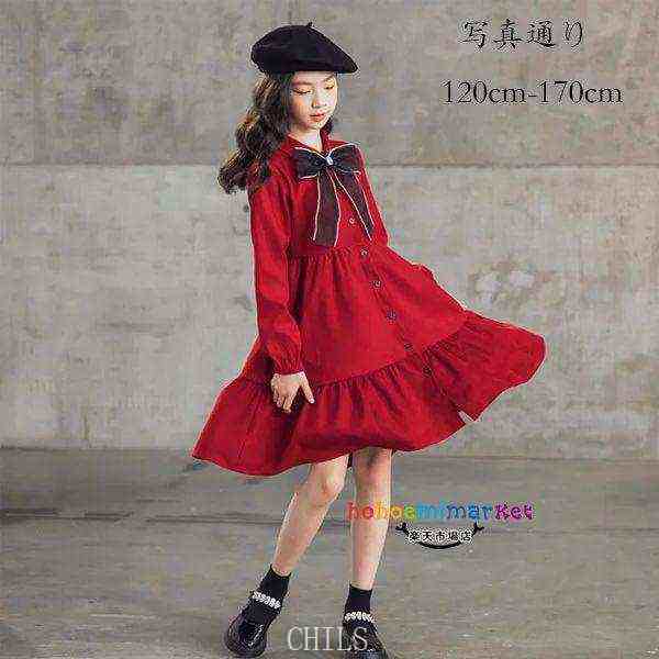 韓国子供服 赤い ワンピース 秋冬 新作 女の子 ワンピース レッド フォーマル 結婚式 パーティー プリンセス ワンピース キッズ 誕生日の通販は 5,647円