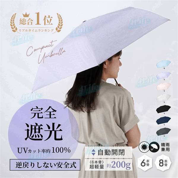 日傘 折りたたみ 完全遮光 自動開閉 超軽量 逆戻り防止 遮熱 折り畳み傘 6本骨 8本骨 uvカット 安全ストッパー式 紫外線対策 日焼け対策 晴雨兼用 雨傘 遮熱 撥水 メンズ レディース ワンプッシュ 軽量 大きい おしゃれ ワンタッチ おりたたみ傘 頑丈の通販は 6,955円