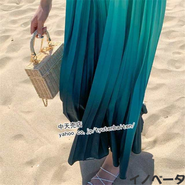 マキシワンピース ノースリーブ プリーツスワンピ リゾート レディース20代~40代 ゆったり きれいめ カジュアル お出かけ ビーチ ハワイの通販は