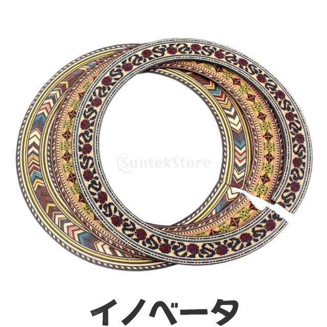 インレイサウンドホール アコースティック/クラシックギター 3個 DIYパーツ ピック 素敵 花紋板の通販は