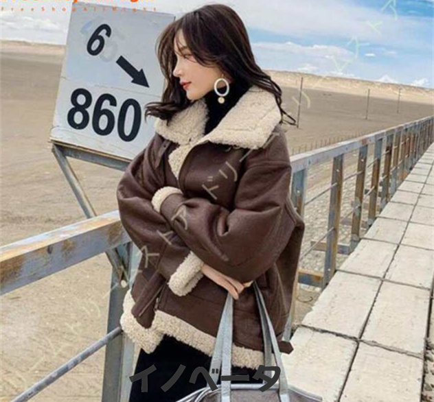 ムートンジャケット レディース 大きいサイズ フェイクムートンコート ジャケット 冬 ショート丈 秋冬 冬物 アウター 無地 ライダース きれいめ フォーマルの通販は