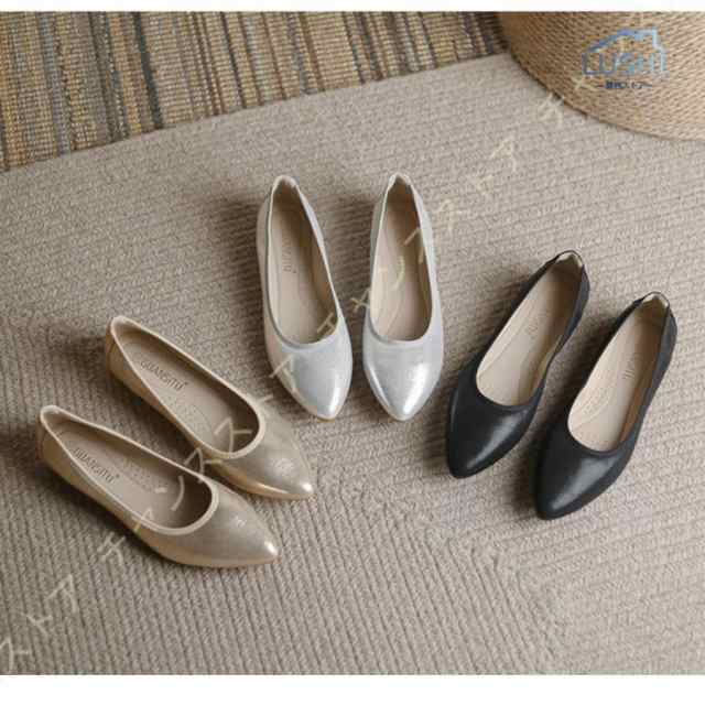 ポインテッドトゥ フラットパンプス パンプス クッション歩いても疲れない レディース フラットシューズ 歩きやすい 疲れない バレエシュの通販は 7,886円