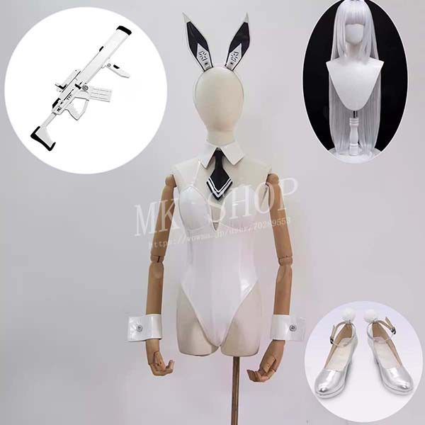 送料無料 新作 勝利の女神 NIKKE 風 ブラン コスプレ バニーガール衣装 ウィッグ cos靴 道具槍 アニメ コスチューム イベント ハロウィンの通販は